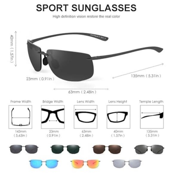 Sport sunglasses men women rimless UV400 lightweight running fishing cycling main image 2